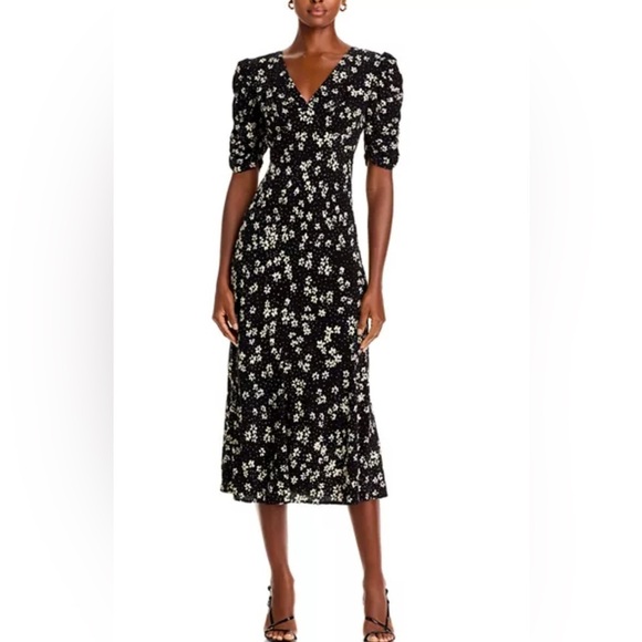 Nobody’s Child Dresses & Skirts - Nobody’s Child Midi Sundress with Puff Sleeves and V-Neck